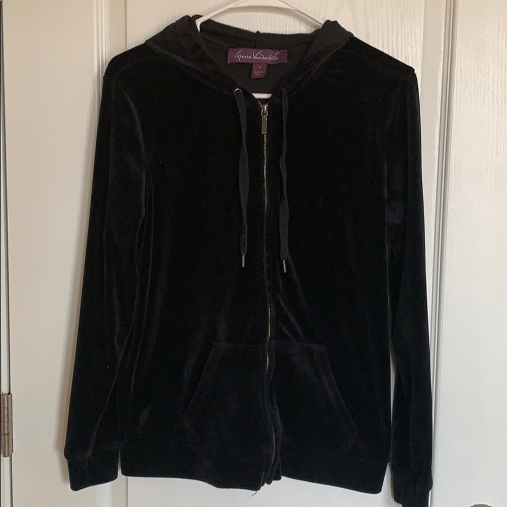 Velour zip up hoodie